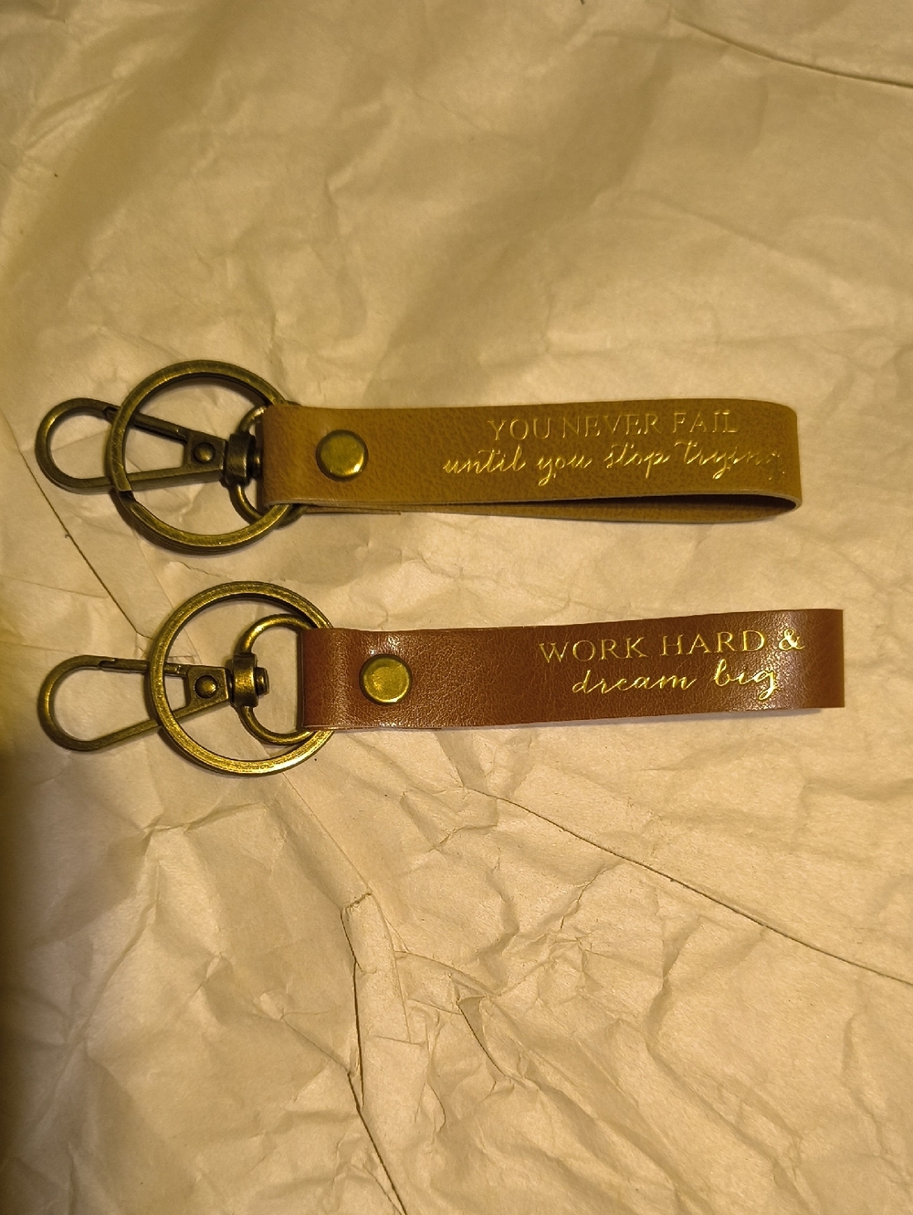 Set Of 2 Key Clip - Leather